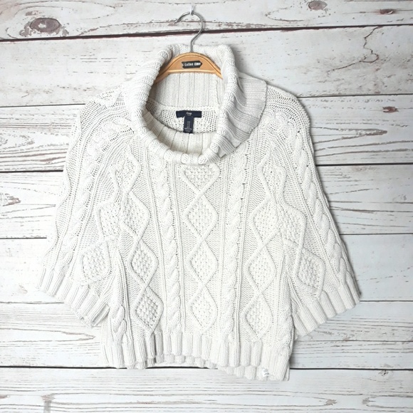 GAP Sweaters - Gap Off White Short Sleeve Cowl Neck Sweater